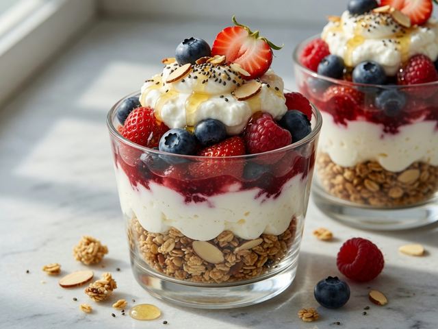 Whipped Cottage Cheese Berry Parfait Cups
