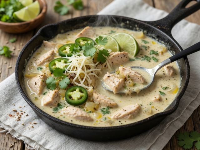 creamy white chicken chili skillet