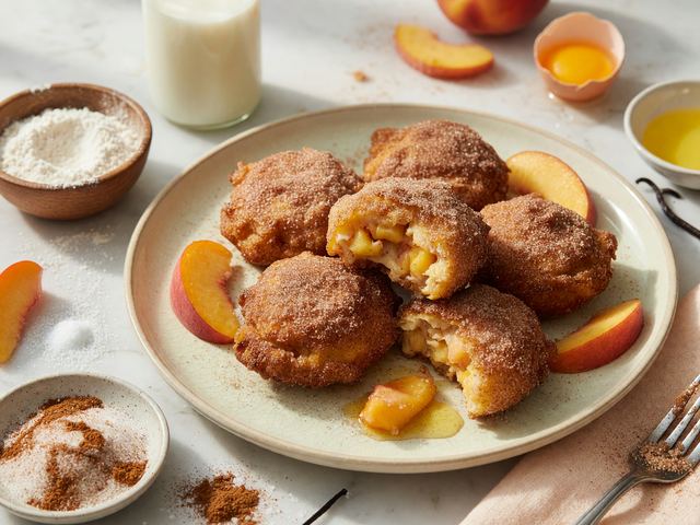 Air-Fryer Cinnamon-Sugar Peach Fritters