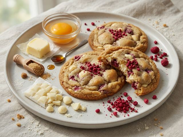 Bakery-Style Raspberry White Chocolate Cookies