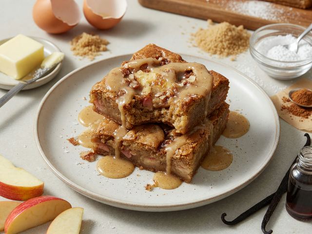 Brown-Butter Gala Apple Blondies with Maple Glaze