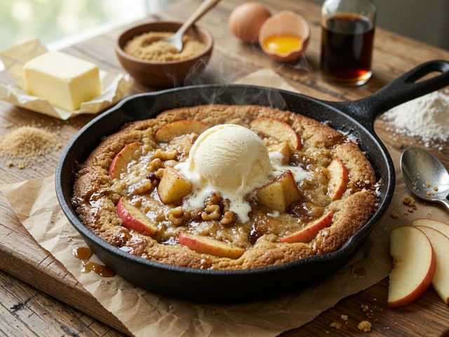 Brown-Butter Honeycrisp Apple Skillet Cookie