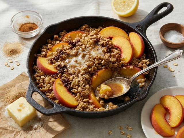 Brown-Butter Peach Skillet Crisp