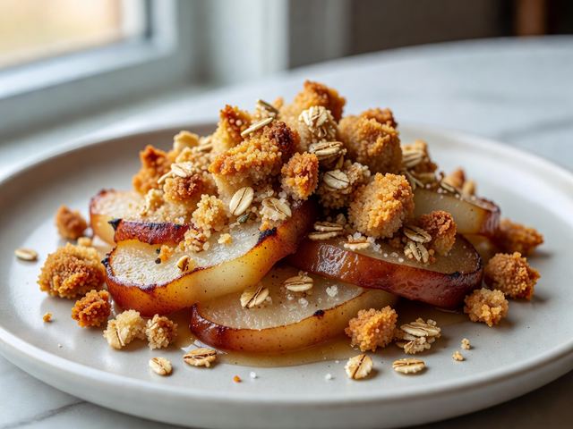 Brown-Butter Pear & Cardamom Crisp