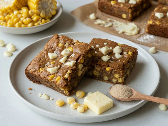 Brown-Butter Sweet Corn Blondies with White Chocolate