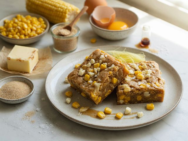 Brown-Butter Sweet Corn Blondies with White Chocolate