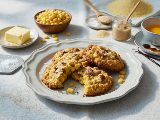 Brown-Butter Sweet Corn Drop Cookies with Sea Salt