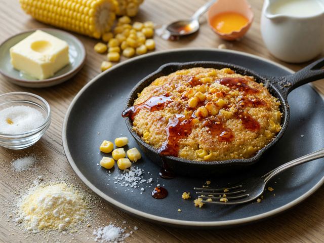 Brown-Butter Sweet Corn Skillet Cake with Hot Honey