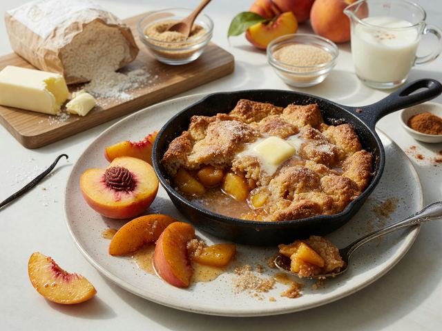 Cast-Iron Brown-Butter Peach Cobbler