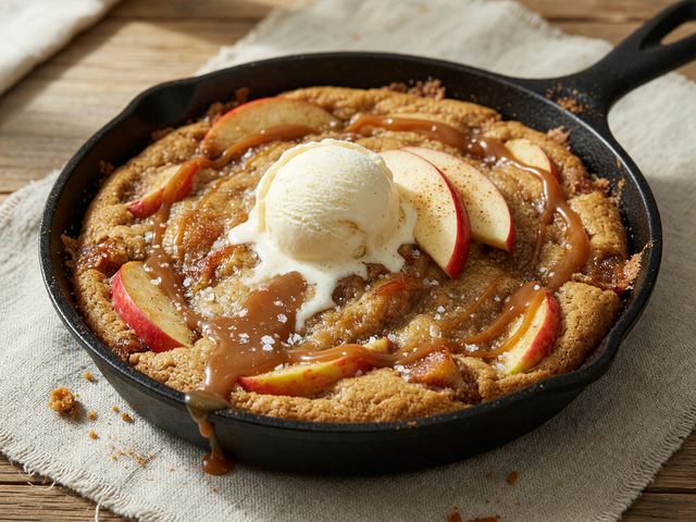 Cast-Iron Caramel Apple Skillet Cookie