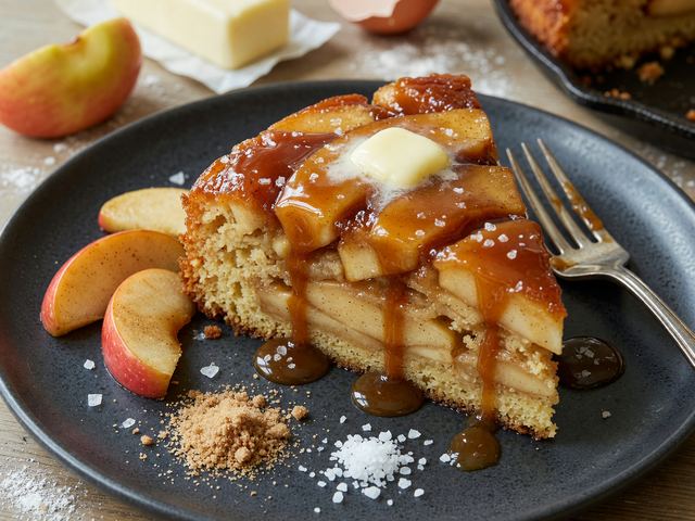 Cast-Iron Gala Apple Upside-Down Cake with Salted Caramel