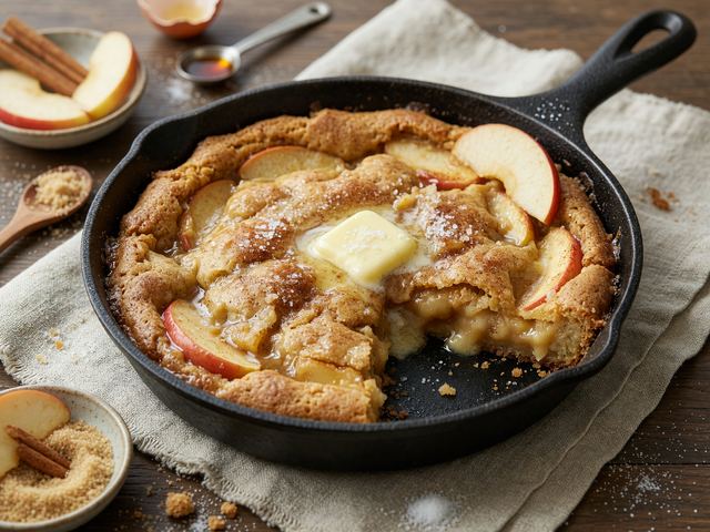 Cast-Iron Gooey Honeycrisp Apple Blondie Skillet