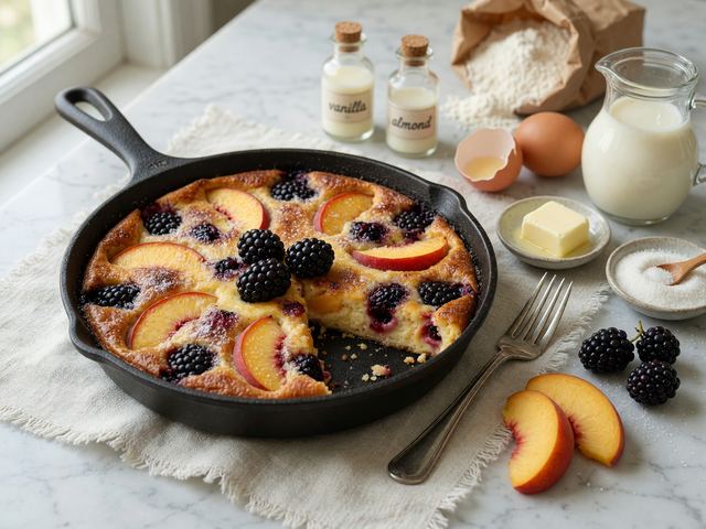 Cast-Iron Peach Blackberry Clafoutis