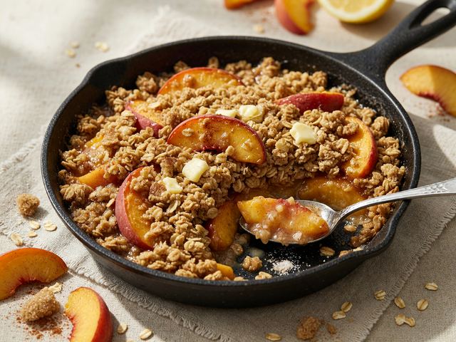 Cast-Iron Peak Peach Oat Crisp