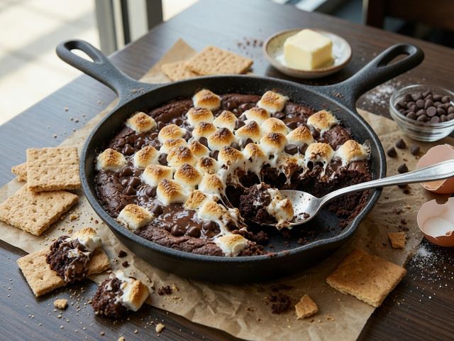 Cast-Iron Skillet S'mores Brownie Dip