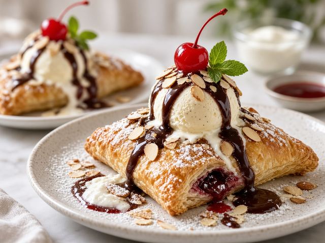 Cherry Turnover Ice Cream Sundaes