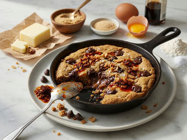 Chili-Crisp Brown-Butter Chocolate Chip Skillet Cookie