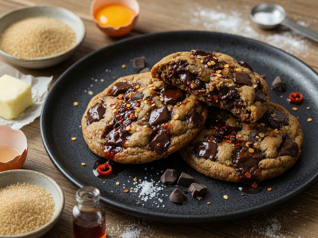 Chili-Crisp Dark Chocolate Chunk Cookies