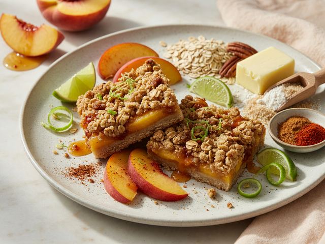 Chili-Lime Peach Crumble Bars