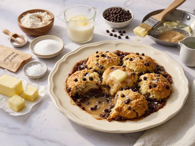 Chocolate Chip Biscuit Cobbler