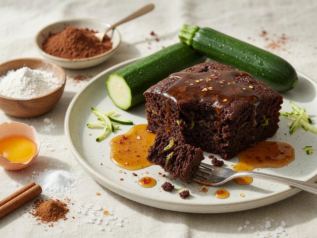 Chocolate Zucchini Snack Cake with Hot-Honey Glaze