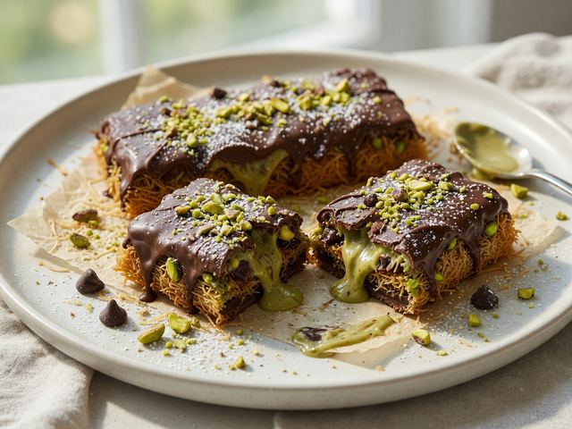 Dubai Pistachio Kunafa Chocolate Bars