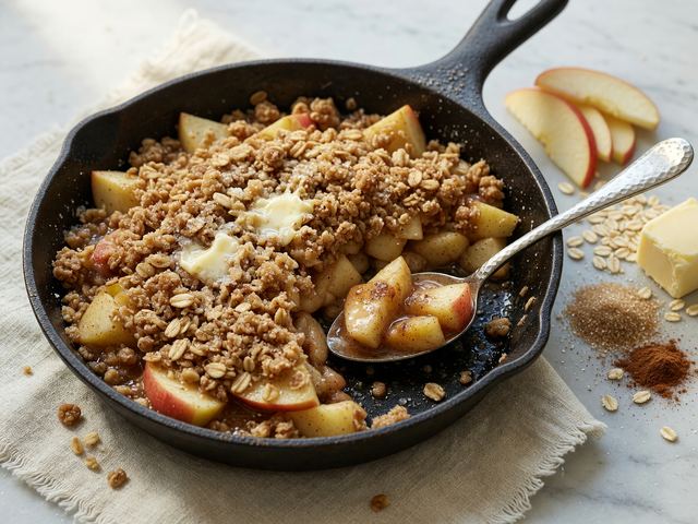 Early Honeycrisp Apple Cinnamon Skillet Crisp
