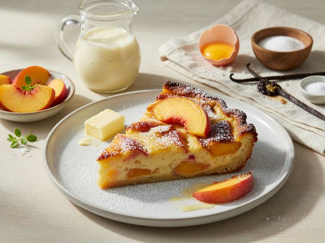 French Vanilla Peach Clafoutis