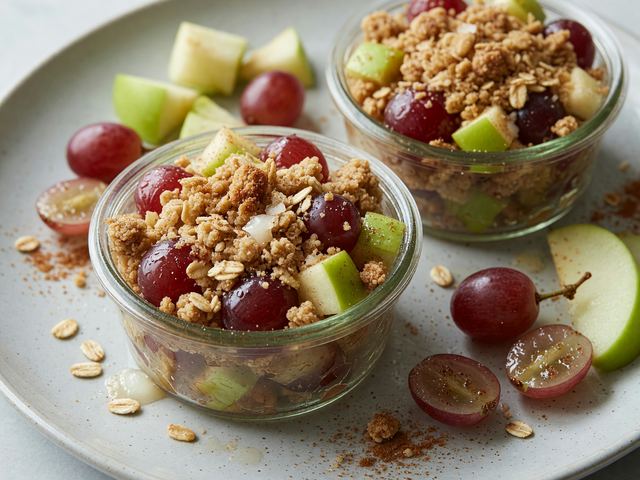 Fresh Grape & Apple Crumble Cups