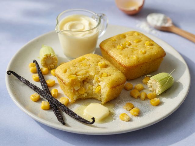 Fresh Sweet-Corn Vanilla Bean Pudding Cakes