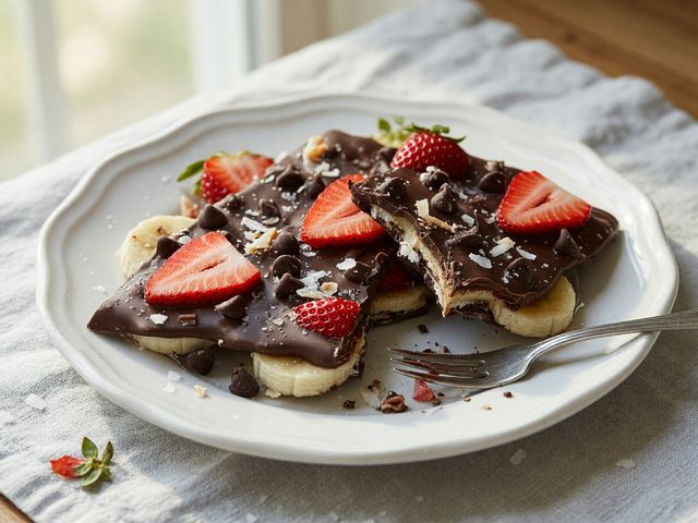 Frozen Chocolate Strawberry Banana Bark