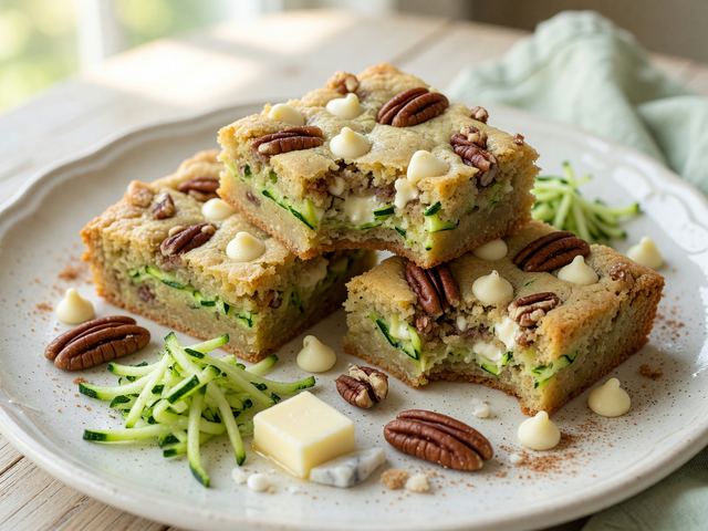 Garden Zucchini Blondies with White Chocolate & Pecans