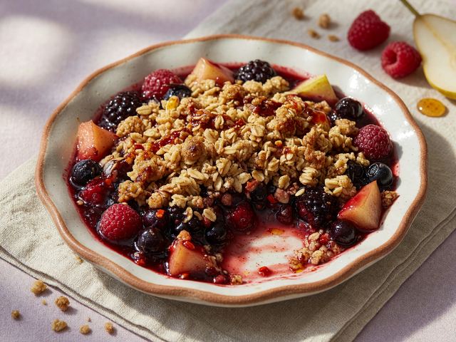 Gochujang Hot Honey Fruit Crisp