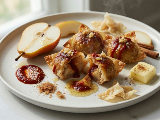 Gochujang Spiced Pear Dumplings