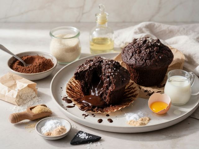 gooey bakery-style chocolate muffins