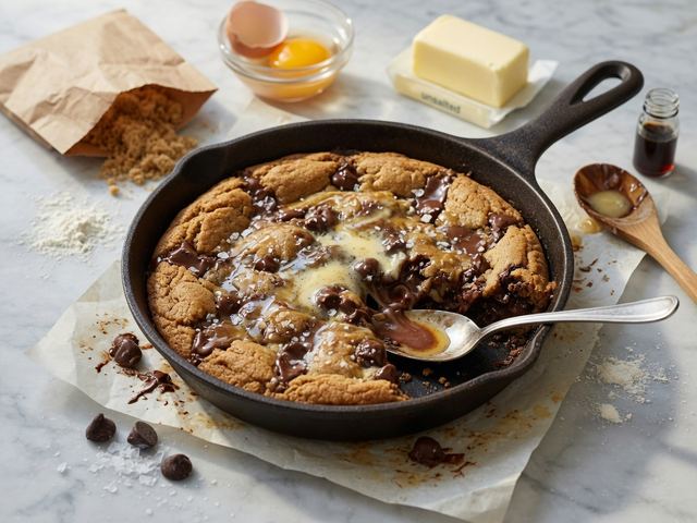 Gooey Brown-Butter Chocolate Chip Skillet Cookie