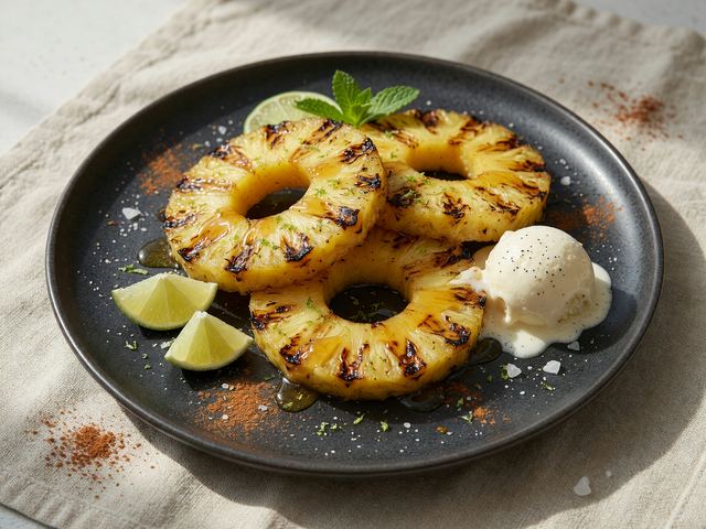 Grilled Labor Day Pineapple with Honey Drizzle
