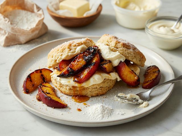 Grilled Nectarine Shortcakes with Mascarpone Cream
