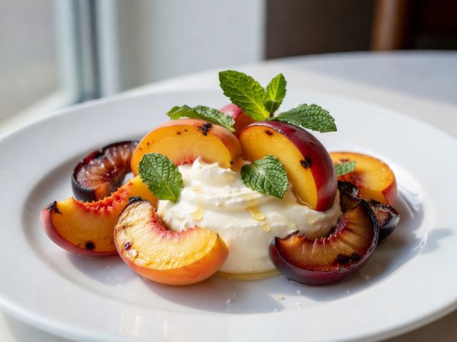 Grilled Stone Fruit with Honey Mascarpone