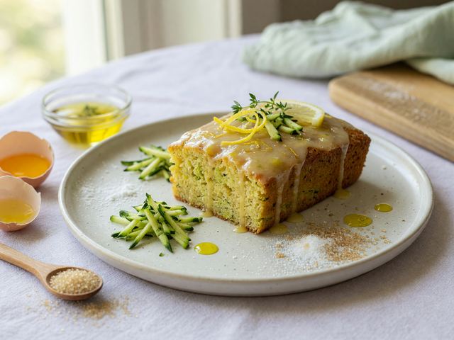Hidden Zucchini Olive-Oil Snack Cake with Lemon Glaze