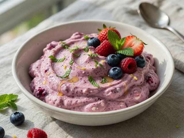 High-Protein Blended Berry Cottage Mousse