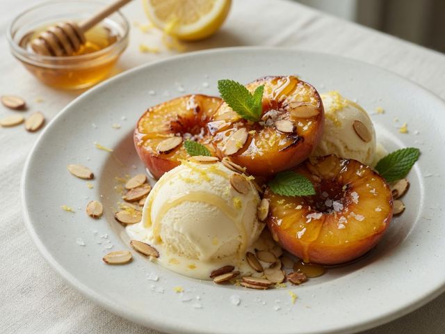 Honey-Roasted Peach Sundaes