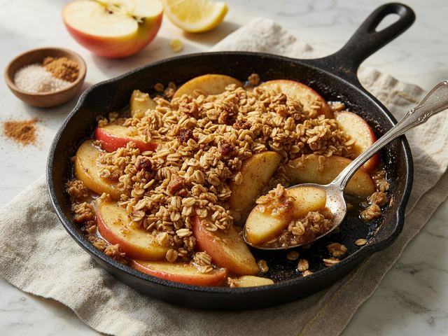 Honeycrisp Apple Skillet Crisp with Brown-Butter Oat Topping