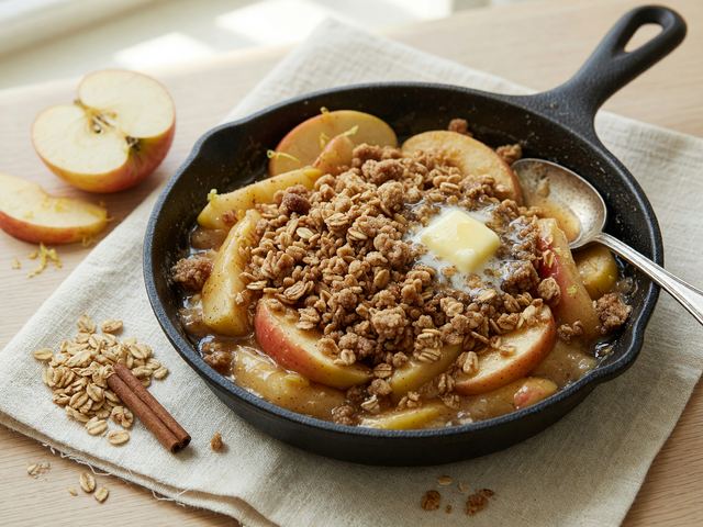 Honeycrisp Skillet Apple Crisp with Brown-Butter Oats