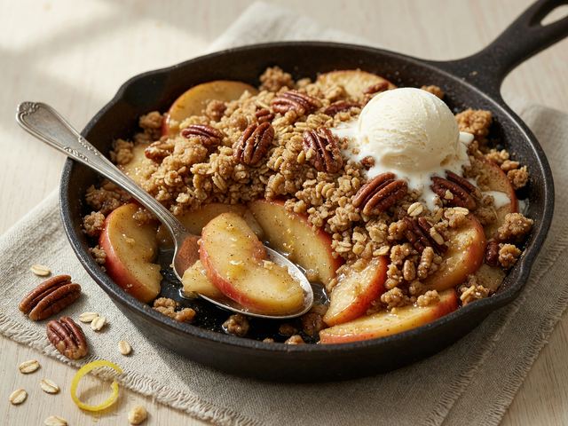 Honeycrisp Skillet Apple Crisp with Maple-Pecan Streusel