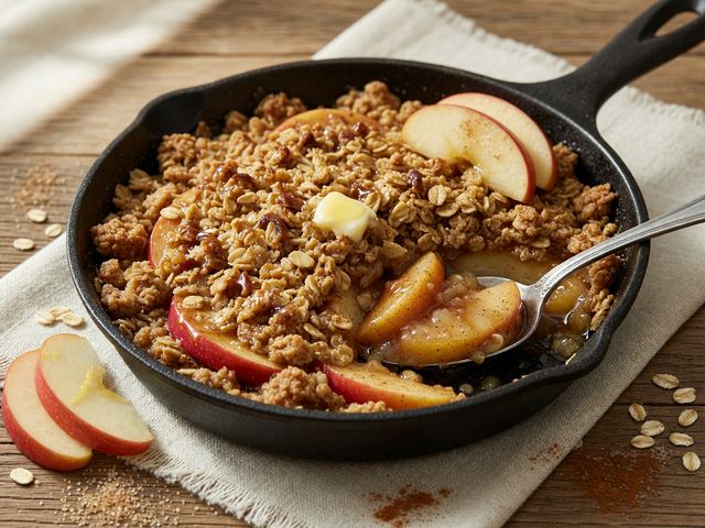 Honeycrisp Skillet Crisp with Maple Oat Streusel