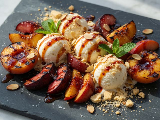 Hot-Honey Charred Stone-Fruit Sundae Board