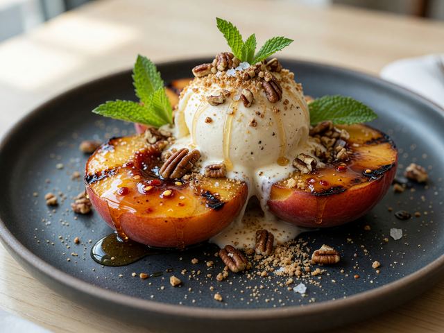 Hot Honey Grilled Nectarine Sundaes