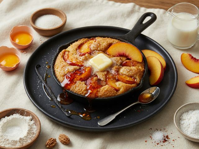 Hot-Honey Peach Skillet Cake