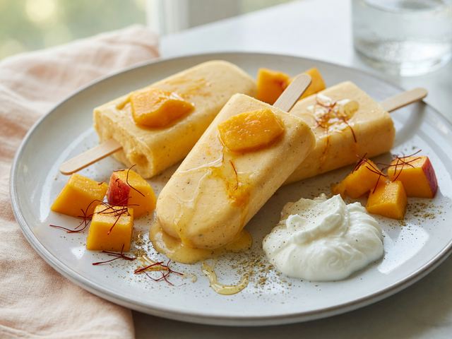 Indian Cardamom Mango Lassi Pops